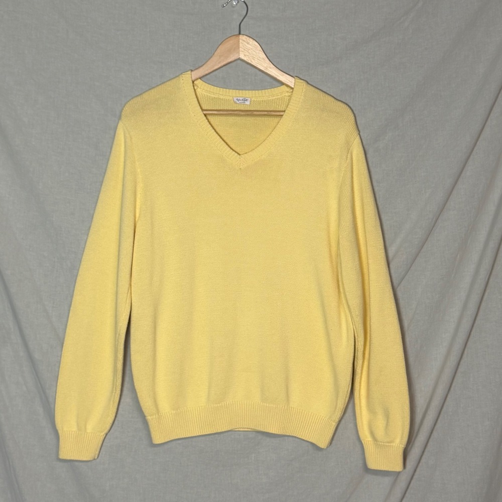 John Galt Brandy Melville Yellow V-Neck Knit Sweater Womens One Size
